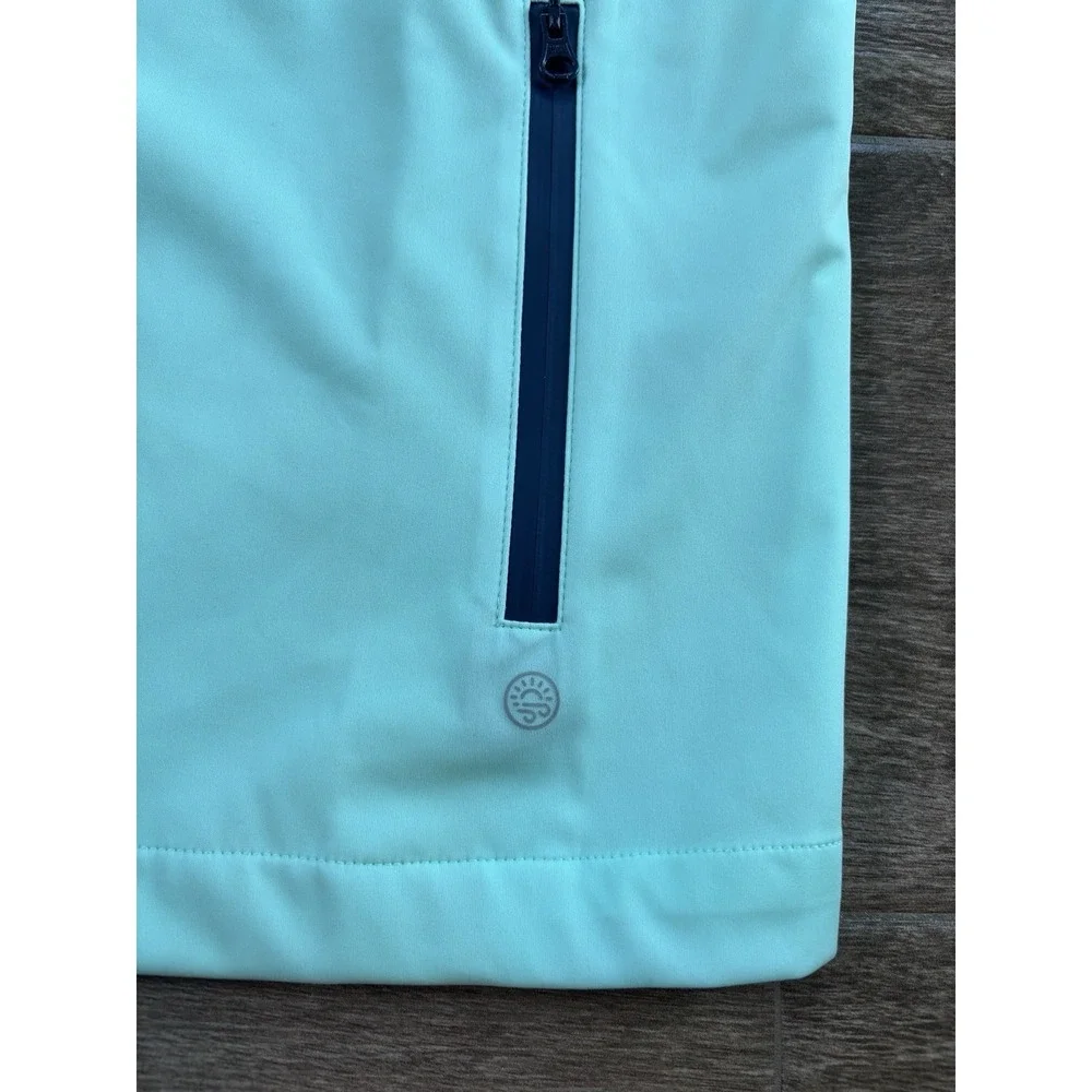 Foot Joy Men's Mint Green Lightweight Vest Full Zip Repaired Flaw Water Resist